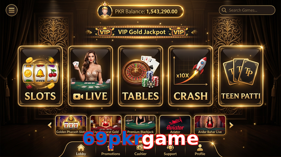 Main screen of 69Pkrgame casino page for PK players